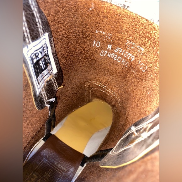 Frye Distressed Brown Leather Harness Motorcycle Boots Men’s 10 M USA - Picture 13 of 13